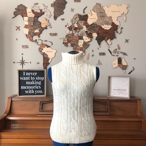 BOGO. Sleeveless gold paint splatter turtleneck sweater